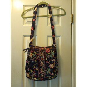Vera Bradley Crossbody Mail Bag Handbag Navy Floral Shopping Vacation Multicolor